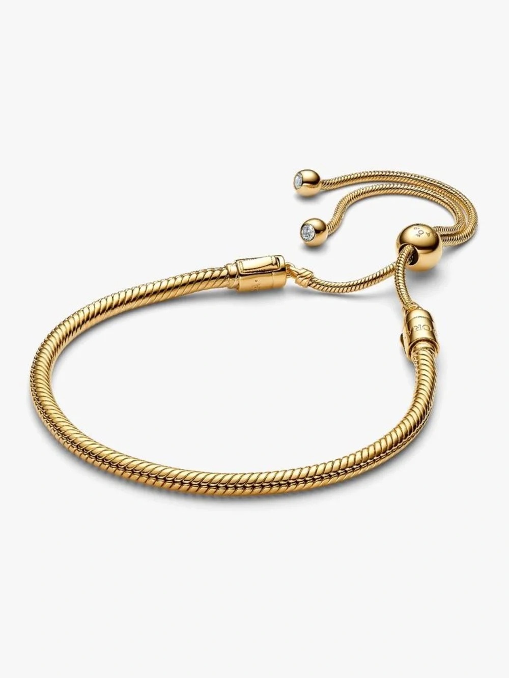 Pandora Gold Adjustable Snake Chain Slider Bracelet